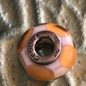 Cedora Italy sterling silver 925 Murano glass bead.